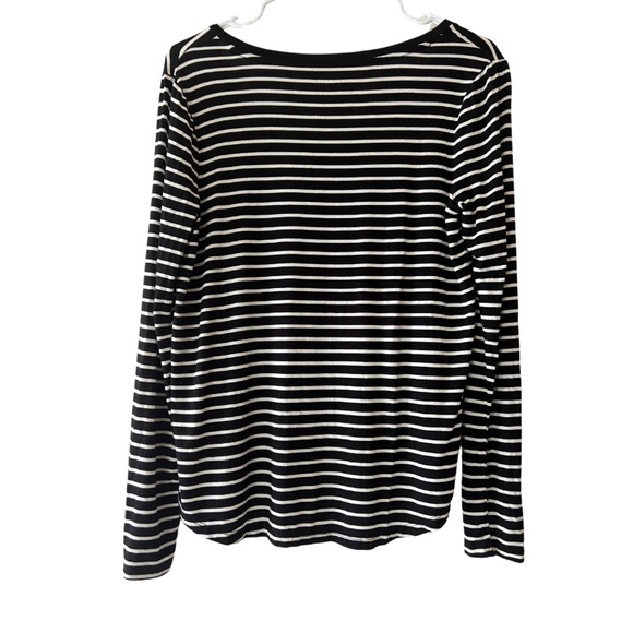 Aeropostale Women’s Seriously Soft Black & White Striped Long Sleeve T-shirt - Picture 2 of 7